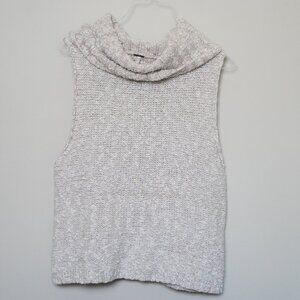 Free People Boucle Marled Knit Tan Sleeveless Cowl Neck Sweater Size Small